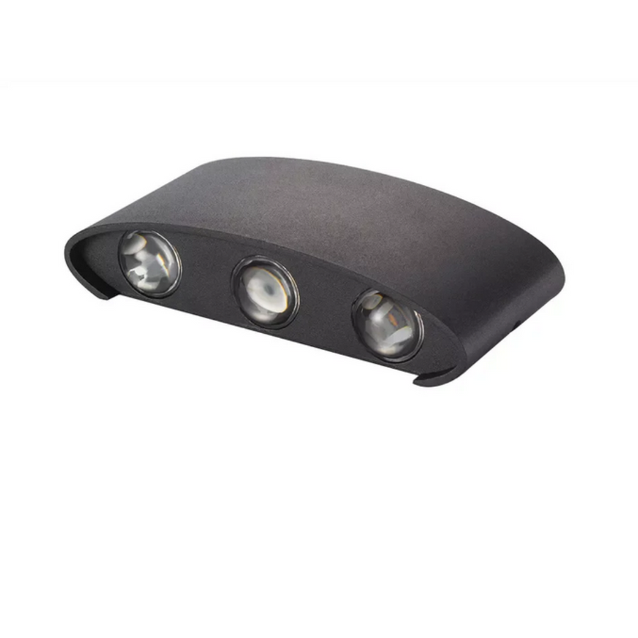 Vnější nástěnné LED svítidlo Ellis, 6W, 6 světelných zdrojů, teplé světlo, černá