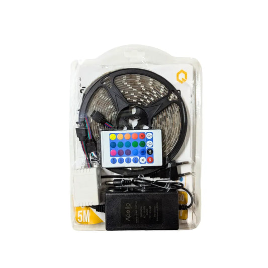 Sada LED pásků 5050 5m s dálkovým ovládáním, RGB, 10W/m, 5m, IP44