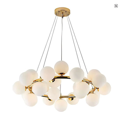 Komorový lustr LOFT, 25x G9, bílé zlato, kov, nastavitelná výška, moderní