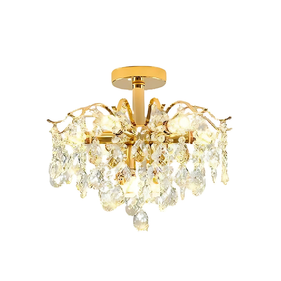 Křišťálový lustr Fiamma, 6x E14, průměr 45 cm, zlatý