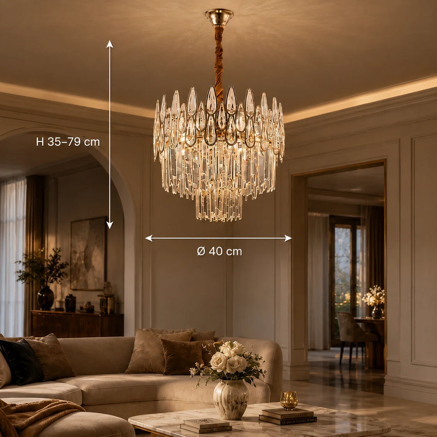 Křišťálový lustr ALHAMBRA Nobile 5x E14, Průměr 40cm, Lesklý zlatý, Nastavitelná výška - 01_CC920-400GD.png