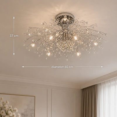 Křišťálový lustr RONDO Vivace, 6x G9, Průměr 49cm, Lesklá stříbrná