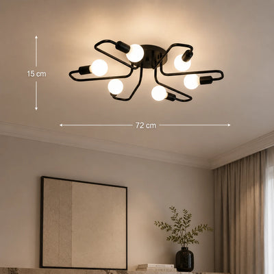MODERNISTICKÝ Lustr Hexa 6, 6x E27, černý, moderní design