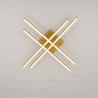 LED lustr s dálkovým ovládáním LINEX, 53W, světlo 3000K/4000K/6000K, stmívatelný, zlatý