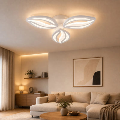 LED lustr s dálkovým ovládáním ORCHID 40W, 3 okvětní lístky, Studené/Teplé/Neutrální světlo, Stmívatelné, Bílá