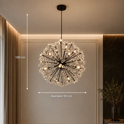 PETERHOF Křišťálový lustr Elegance, Ø50cm, 18x G4, Průměr 49cm, Černá - 02_CC167-400BK.png