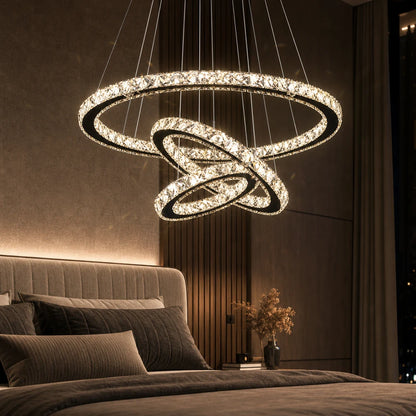 Závěsný LED lustr s dálkovým ovládáním a krystalem PRISM LUMINIS 79W, 3 kruhy, Studené/Teplé/Neutrální světlo, Stmívatelné, Chrom, Nastavitelná výška - 03_LT029.png