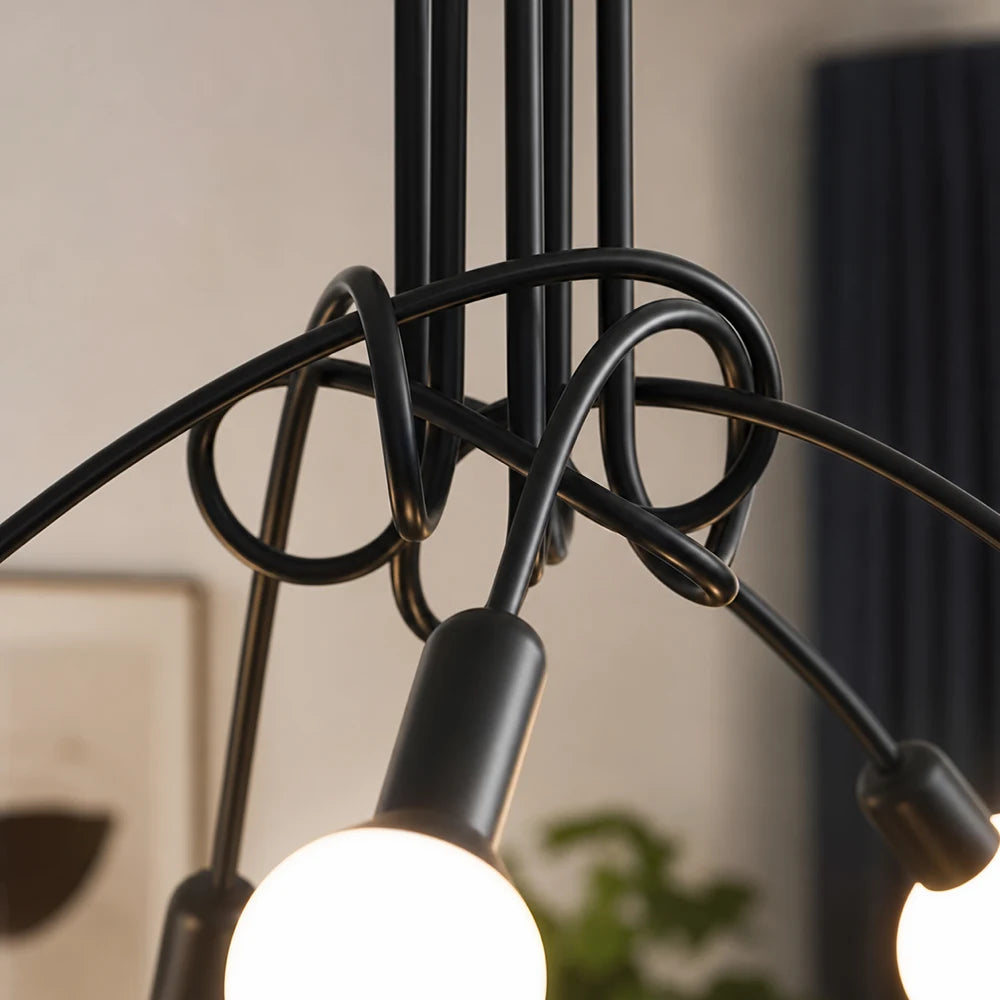 Modernistický lustr Penta 5, 5x E27, černý, moderní design - 04_LC366-5BK.png