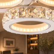 LED lustr s dálkovým ovládáním a krystalem NOVA ROTONDA RGB 82W, 4 kruhy, Studené/Teplé/Neutrální světlo, Stmívatelné, Bílá - 04_LT073-4WH.png