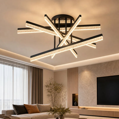LED lustr s dálkovým ovládáním LT179/5BK, 68W, 5 prvků, studené/teplé/neutrální světlo, stmívatelný, černý