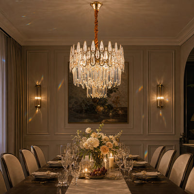 Crystal Chanderier Alhambra Noble 5x E14, průměr 40 cm, lesklý zlato, nastavitelná výška