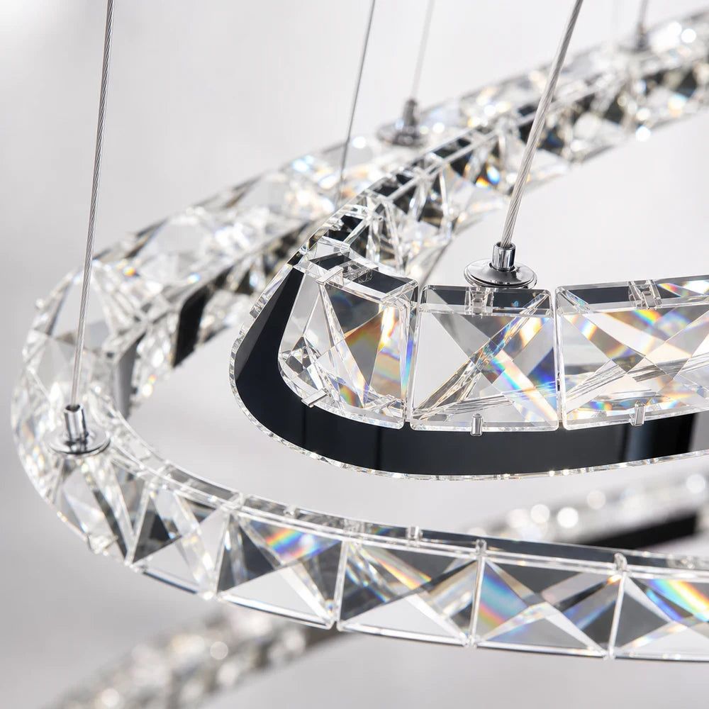 Závěsný LED lustr s dálkovým ovládáním a krystalem PRISM LUMINIS 79W, 3 kruhy, Studené/Teplé/Neutrální světlo, Stmívatelné, Chrom, Nastavitelná výška - 07_LT029.png
