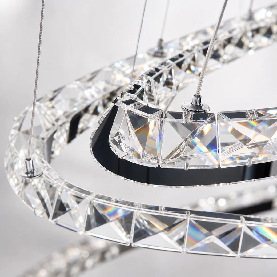 Závěsný LED lustr s dálkovým ovládáním a krystalem PRISM LUMINIS 79W, 3 kruhy, Studené/Teplé/Neutrální světlo, Stmívatelné, Chrom, Nastavitelná výška - 07_LT029.png