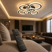 LED lustr s dálkovým ovládáním a krystalem NOVA ROTONDA RGB 145W, 6 kruhů, Studené/Teplé/Neutrální světlo, Stmívatelné, Černá - 09_LT073-6BK.png