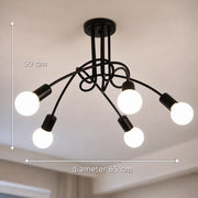 Modernistický lustr Penta 5, 5x E27, černý, moderní design - 10_LC366-5BK.png