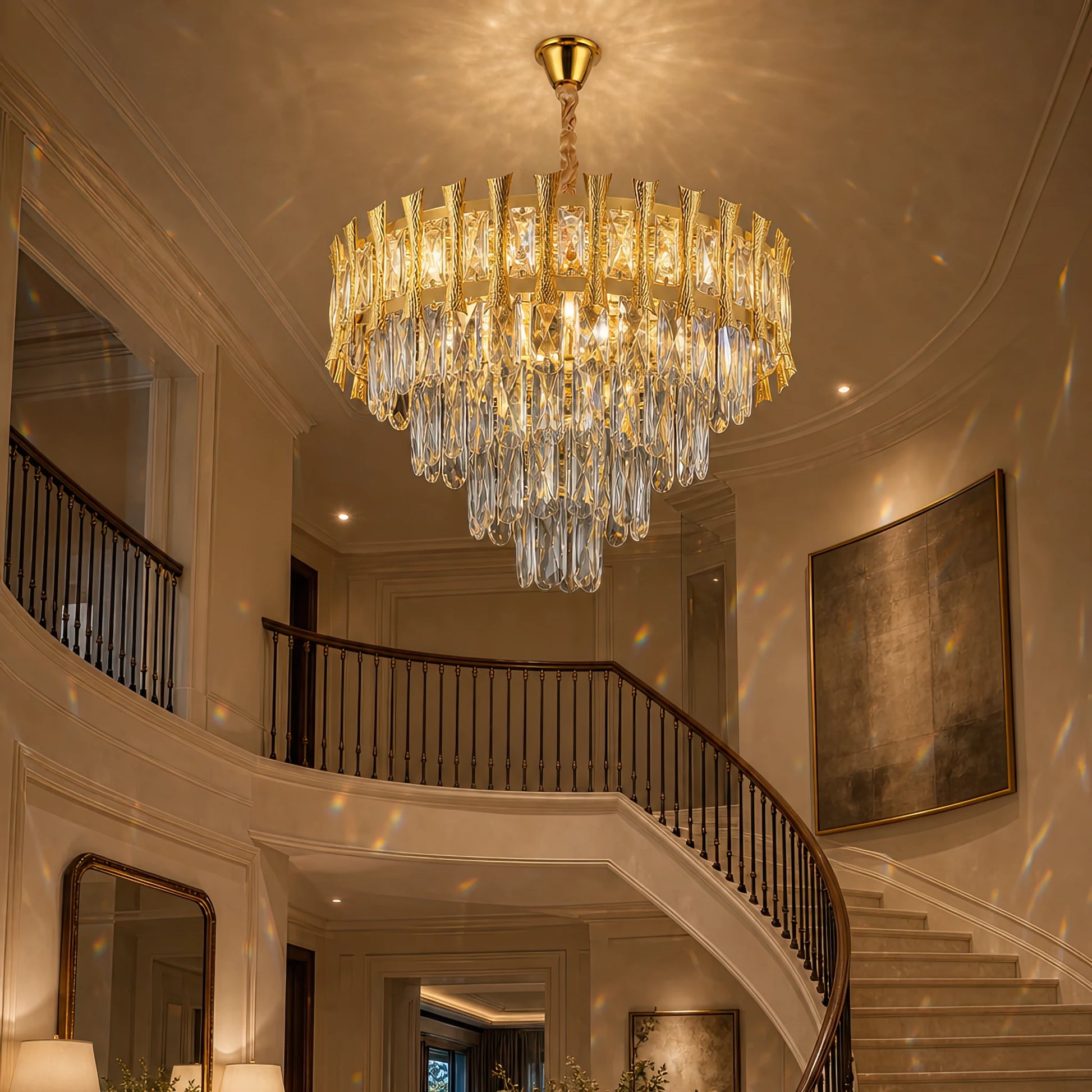 Křišťálový lustr HAMPTON Eleganza 8x E14, Průměr 49cm, Lesklý zlatý, Nastavitelná výška - 17_CC8926-500GDT.png