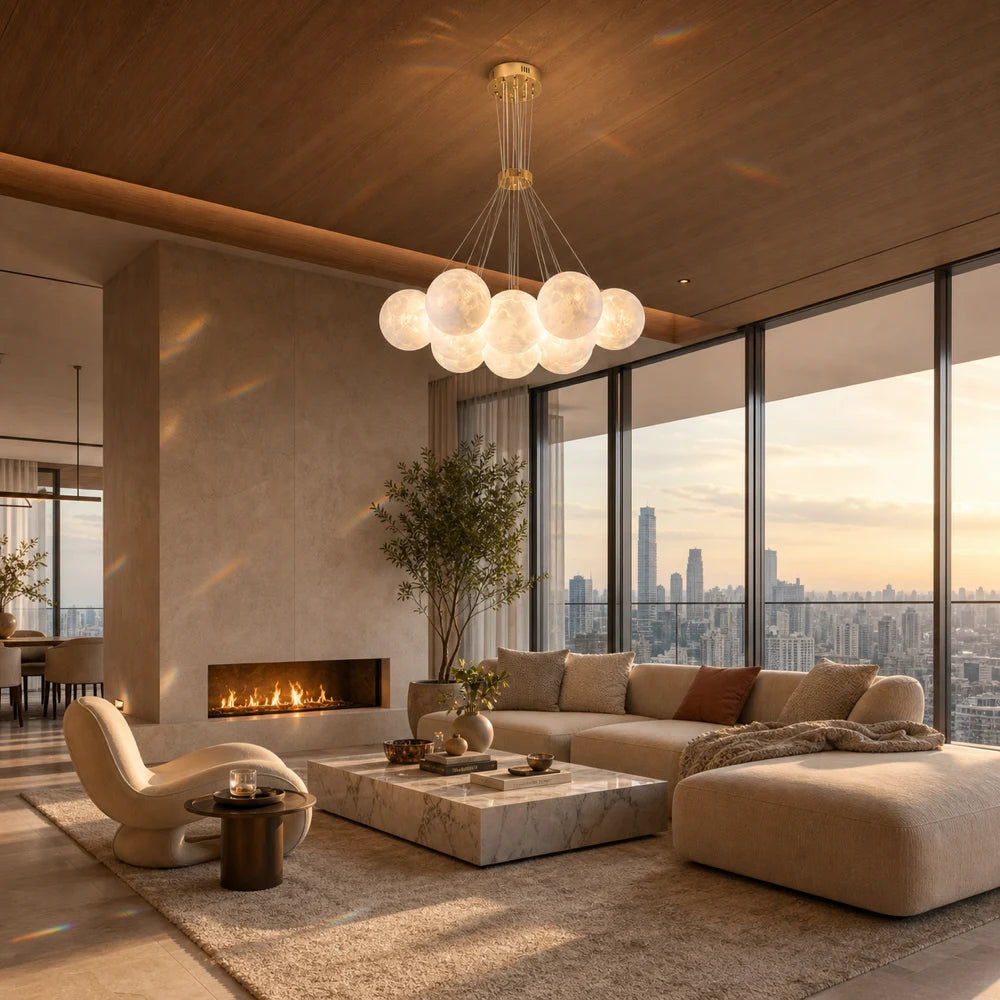MODERN LOFT Lustr Bagliore, Globe, 9xE27, Nastavitelná výška, Zlatá - 20_LC816-9GD.png