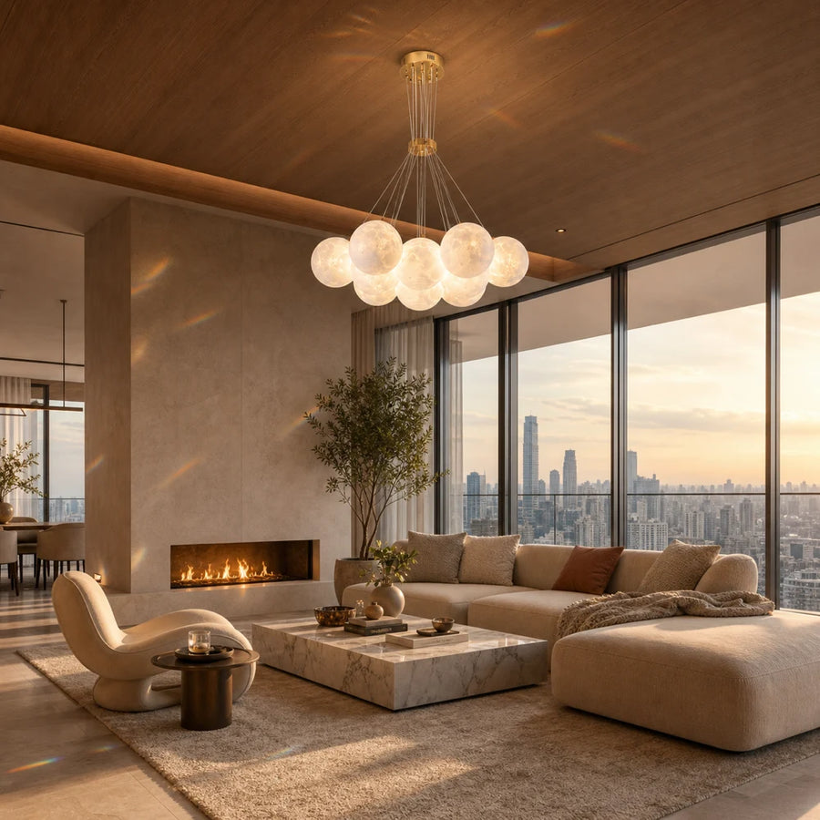 MODERN LOFT Lustr Bagliore, Globe, 9xE27, Nastavitelná výška, Zlatá - 20_LC816-9GD.png
