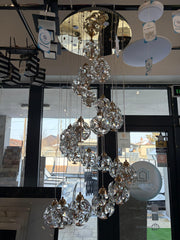 Křišťálový LED lustr KILKENNY Culmino, 144W, neutrální světlo, průměr 60cm, zlatý