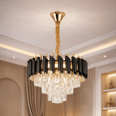 Nobile VERSAILLES křišťálový lustr 5xE14, průměr 40 cm, lesklá zlatá a černá