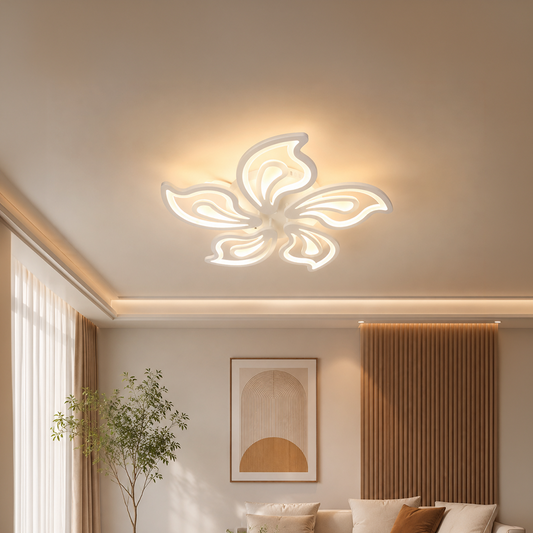 LED lustr s dálkovým ovládáním LILY 86W, 5 Elements, Studené/Teplé/Neutrální světlo, Stmívatelné, Bílá