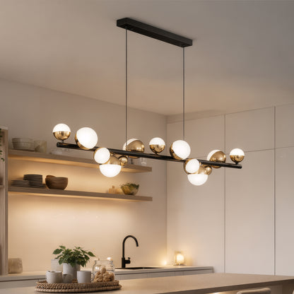 Aurion 29W akrylový LED závěsný lustr s dálkovým ovládáním, stmívatelný, černé zlato, kov a akryl