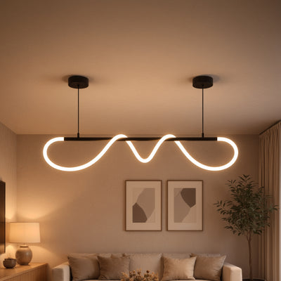 DIVINO LED lustr s flexibilní silikonovou trubicí - 24W, nastavitelné světlo, matná černá