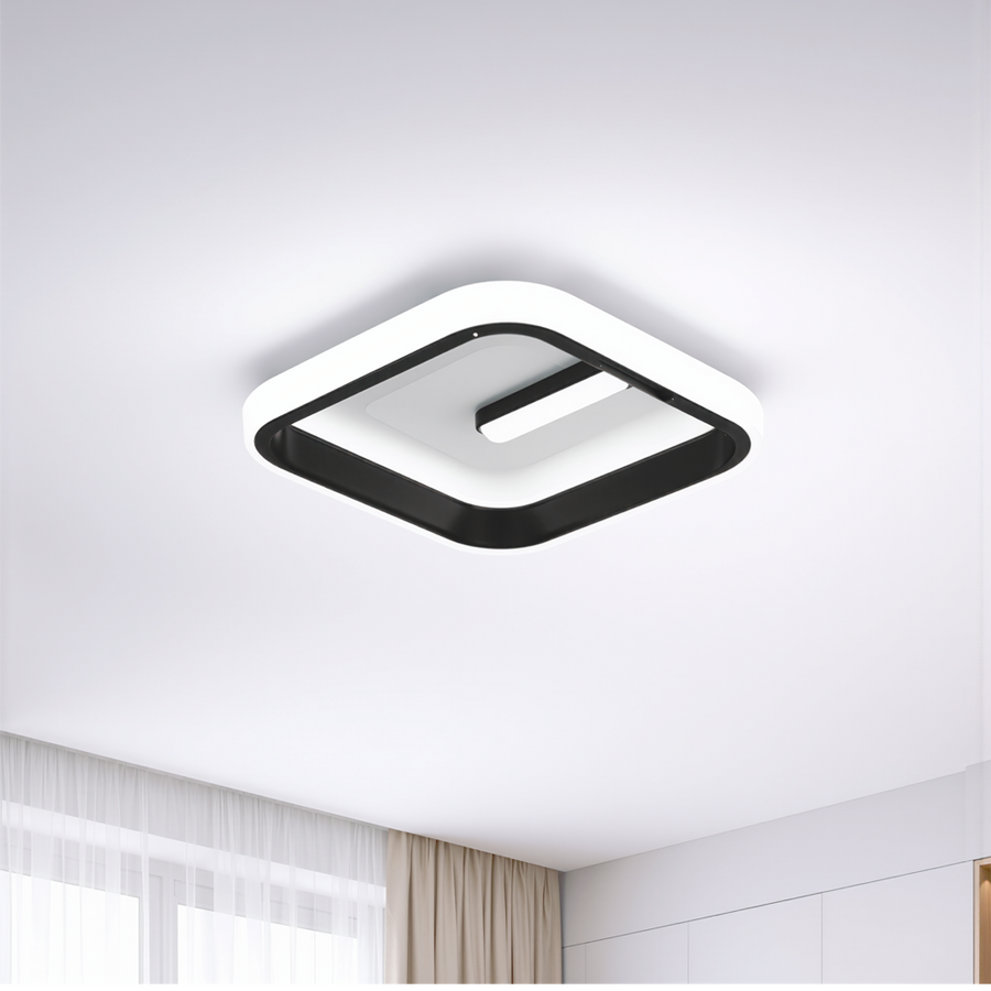 LED lustr VICTORIA 19W, čtvercový, studené/teplé/neutrální světlo, černá, bílá