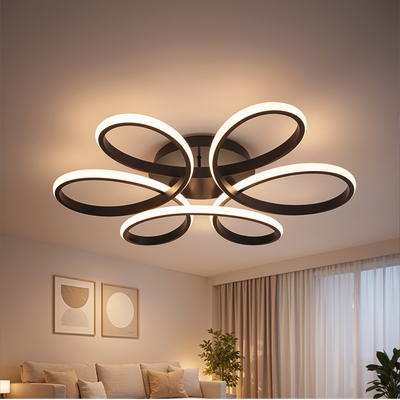 LED lustr s dálkovým ovládáním HELIX 63W, studené/teplé/neutrální světlo, stmívatelný, černý