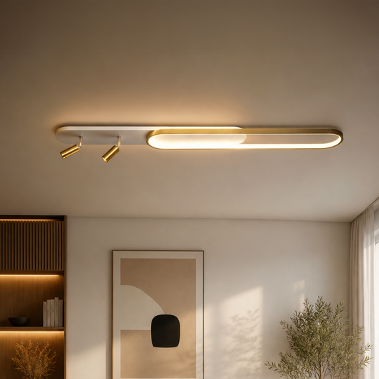 LED lustr s nastavitelným projektorem FISSO Camilla, 66W, studené/teplé/neutrální světlo, lesklé zlaté LED lustry Výchozí název Alessandro Design