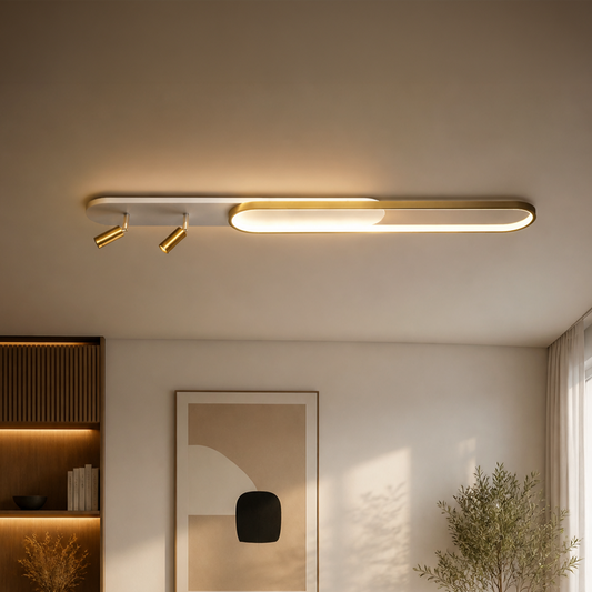 LED lustr s nastavitelným projektorem FISSO Camilla, 66W, studené/teplé/neutrální světlo, lesklé zlato