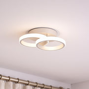LED lustr VERTEX CIRCULA 21W, 2 kruhy, kovové rámy, studené/teplé/neutrální světlo, bílá