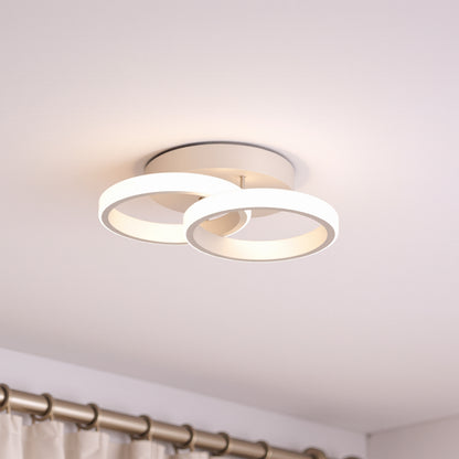 LED lustr VERTEX CIRCULA 21W, 2 kruhy, kovové rámy, studené/teplé/neutrální světlo, bílá
