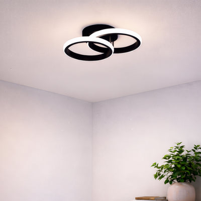 LED lustr VERTEX CIRCULA 21W, 2 kruhy, kovové rámy, studené/teplé/neutrální světlo 3000K/4000K/6000K, černá, kov