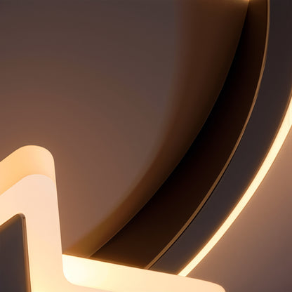 LED lustr s dálkovým ovládáním ALYONA 44W, Měsíc a hvězda, Studené/Teplé/Neutrální světlo, Stmívatelné, Černá