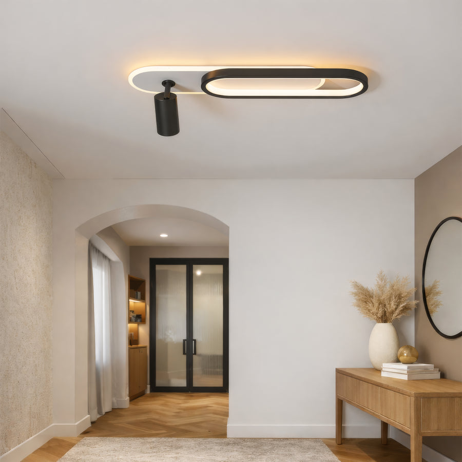 LED lustr s nastavitelným projektorem FISSO Camilla 49W, světlo 3000/4000/6000k, černý