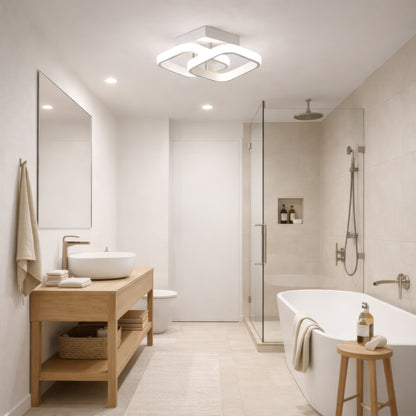 VERTEX Matrix LED lustr, překrývající se diamanty, kovové rámy, 11W, 2 diamanty, studené/teplé/neutrální světlo 3000K/4000K/6000K, bílá