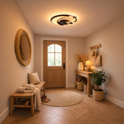 LED lustr s dálkovým ovládáním ALYONA 44W, Měsíc a hvězda, Studené/Teplé/Neutrální světlo, Stmívatelné, Černá