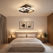 VERTEX Matrix LED lustr překrývající kosočtverce, kovové rámy, 24W, 2 kosočtverce, studené/teplé/neutrální světlo 3000K/4000K/6000K, černá, kov a silikon