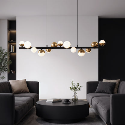 Aurion 29W akrylový LED závěsný lustr s dálkovým ovládáním, stmívatelný, černé zlato, kov a akryl