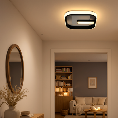 LED lustr VICTORIA 19W, čtvercový, studené/teplé/neutrální světlo, černá, bílá