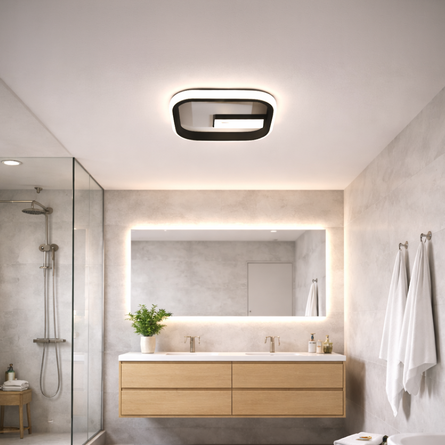 LED lustr VICTORIA 19W, čtvercový, studené/teplé/neutrální světlo, černá, bílá