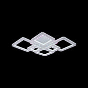 LED lustr s dálkovým ovládáním a krystalem QUADRIS RGB 170W, 6 čtverců, studené/teplé/neutrální světlo, stmívatelný, bílý