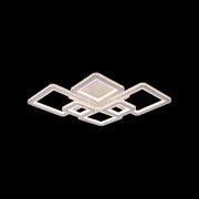 LED lustr s dálkovým ovládáním a krystalem QUADRIS RGB 170W, 6 čtverců, studené/teplé/neutrální světlo, stmívatelný, bílý