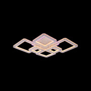 LED lustr s dálkovým ovládáním a krystalem QUADRIS RGB 170W, 6 čtverců, studené/teplé/neutrální světlo, stmívatelný, bílý