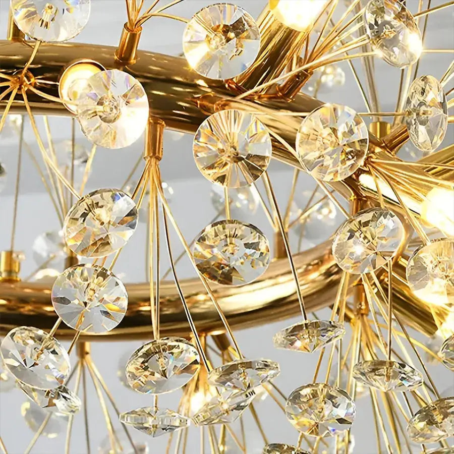 Crystal Chandier Minute 9x G9, průměr 50 cm, lesklý zlatý, nastavitelná výška
