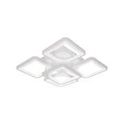 LED CHANDIER s dálkovým ovládáním, Zoe, 5 čtverců, 96W, studené/horké/neutrální světlo, nestabilní, bílá