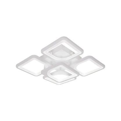 LED CHANDIER s dálkovým ovládáním, Zoe, 5 čtverců, 96W, studené/horké/neutrální světlo, nestabilní, bílá