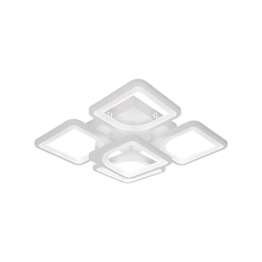 LED CHANDIER s dálkovým ovládáním, Zoe, 5 čtverců, 96W, studené/horké/neutrální světlo, nestabilní, bílá