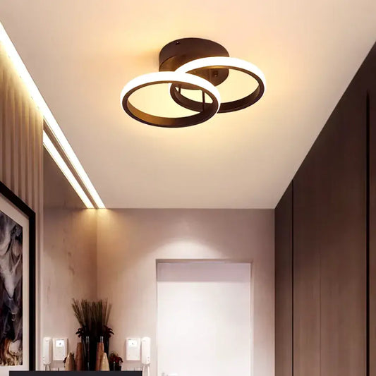 LED Vertex touha cirkuluje superponované kruhy, 44W, 2 kruhy, studené/horké/neutrální světlo, černá